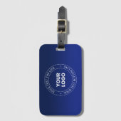 簡単ロゴの交換と文字 |濃い青のグラデーション ラゲッジタグ (正面縦)