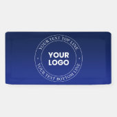 簡単ロゴの交換と文字 |濃い青のグラデーション 横断幕 (横)