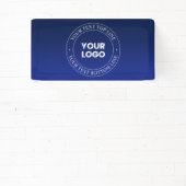 簡単ロゴの交換と文字 |濃い青のグラデーション 横断幕 (インサイチュ)