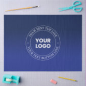 簡単ロゴの交換と文字 |濃い青のグラデーション 薄葉紙 (クラフト)