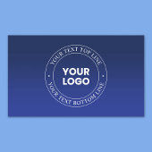 簡単ロゴの交換と文字 |濃い青のグラデーション 長方形シール