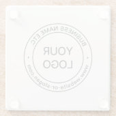 簡単ロゴの交換と編集可能文字 |オフ白 ガラスコースター (裏面)