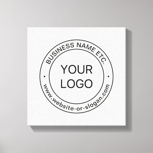 簡単ロゴの交換と編集可能文字 |オフ白 キャンバスプリント (正面)