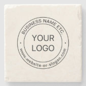 簡単ロゴの交換と編集可能文字 |オフ白 ストーンコースター (正面)