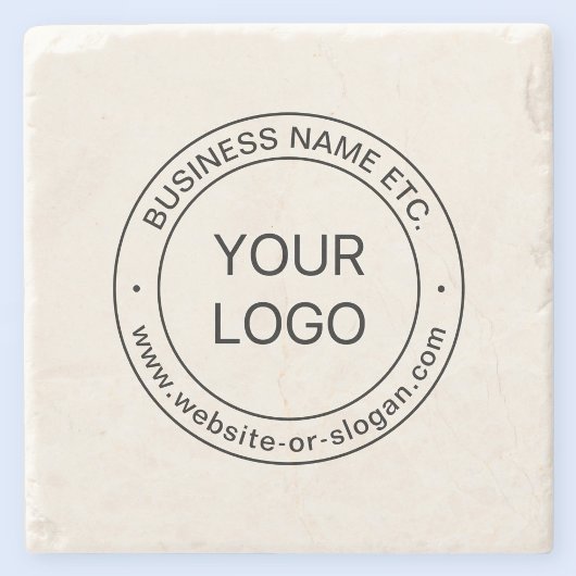 簡単ロゴの交換と編集可能文字 |オフ白 ストーンコースター