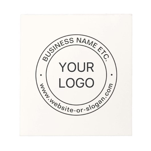 簡単ロゴの交換と編集可能文字 |オフ白 ノートパッド (正面)