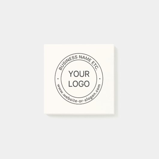 簡単ロゴの交換と編集可能文字 |オフ白 ポストイット (正面)