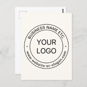 簡単ロゴの交換と編集可能文字 オフ白 ポストカード