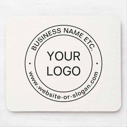 簡単ロゴの交換と編集可能文字 |オフ白 マウスパッド (正面)