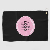 簡単ロゴの交換と編集可能文字 | ピンク/DIY ゴルフタオル (横)