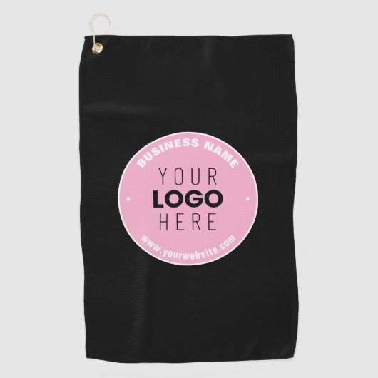 簡単ロゴの交換と編集可能文字 | ピンク/DIY ゴルフタオル (正面)