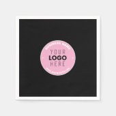 簡単ロゴの交換と編集可能文字 | ピンク/DIY スタンダードカクテルナプキン (正面)