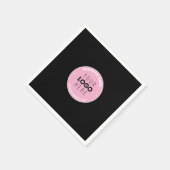 簡単ロゴの交換と編集可能文字 | ピンク/DIY スタンダードカクテルナプキン (角)