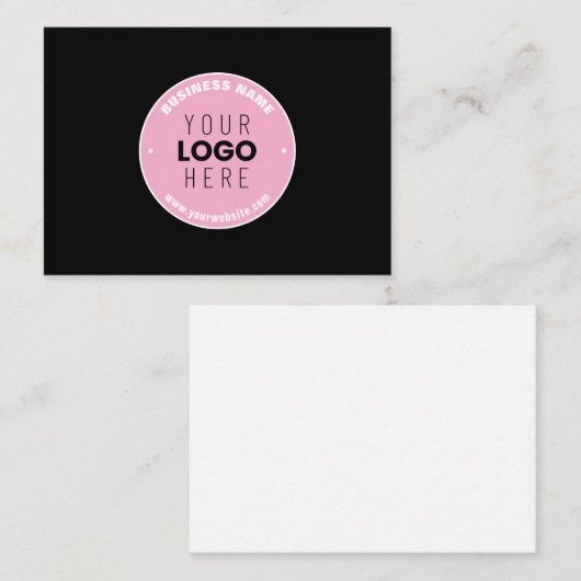 簡単ロゴの交換と編集可能文字 | ピンク/DIY ノートカード (正面/裏面)