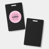 簡単ロゴの交換と編集可能文字 | ピンク/DIY バッジ (表裏)