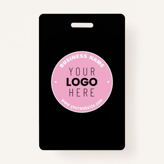 簡単ロゴの交換と編集可能文字 | ピンク/DIY バッジ (正面)