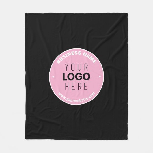 簡単ロゴの交換と編集可能文字 | ピンク/DIY フリースブランケット (正面)