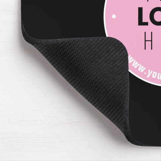 簡単ロゴの交換と編集可能文字 | ピンク/DIY マウスパッド (コーナー)