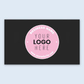 簡単ロゴの交換と編集可能文字 | ピンク/DIY 長方形シール