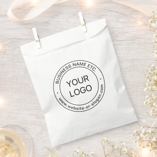 簡単ロゴの交換と編集可能文字 |白 フェイバーバッグ (クリップ留めされた状態)