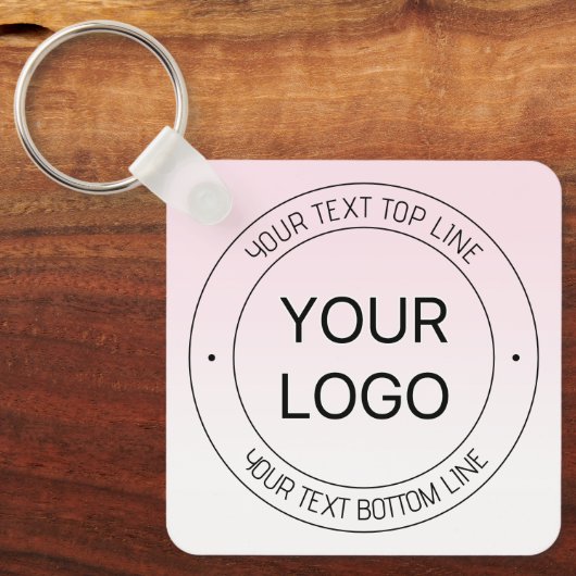 簡単ロゴの置換と編集可能文字ピンクグラデーション キーホルダー (正面)