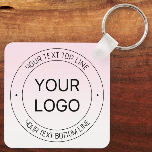 簡単ロゴの置換と編集可能文字ピンクグラデーション キーホルダー (裏面)
