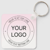 簡単ロゴの置換と編集可能文字ピンクグラデーション キーホルダー (裏面)