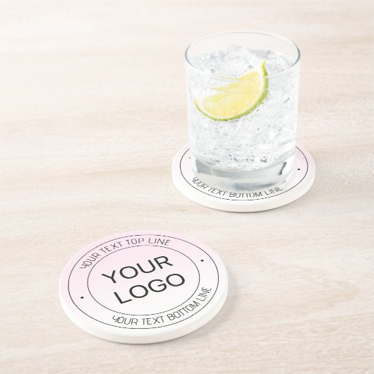 簡単ロゴの置換と編集可能文字ピンクグラデーション コースター (側面)