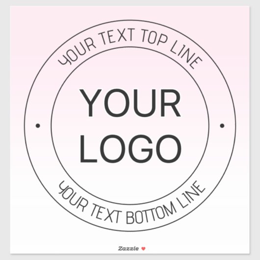 簡単ロゴの置換と編集可能文字ピンクグラデーション シール (シート)