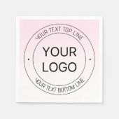 簡単ロゴの置換と編集可能文字ピンクグラデーション スタンダードカクテルナプキン (正面)