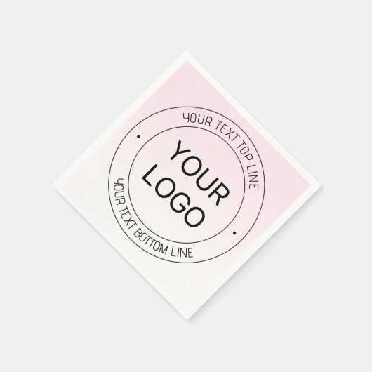 簡単ロゴの置換と編集可能文字ピンクグラデーション スタンダードカクテルナプキン (角)