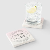 簡単ロゴの置換と編集可能文字ピンクグラデーション ストーンコースター (横)