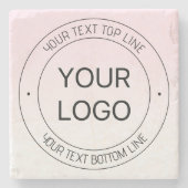 簡単ロゴの置換と編集可能文字ピンクグラデーション ストーンコースター (正面)