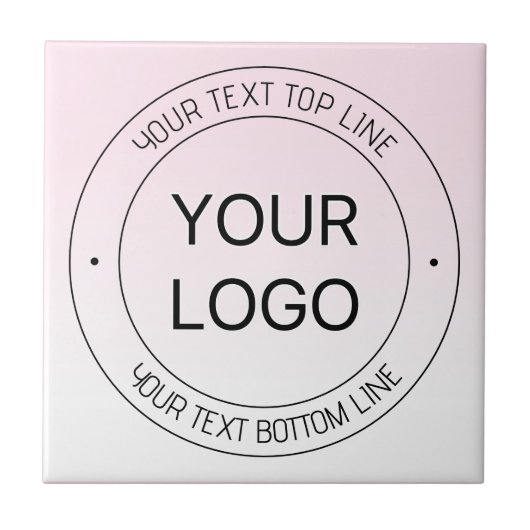 簡単ロゴの置換と編集可能文字ピンクグラデーション タイル (正面)