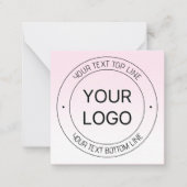 簡単ロゴの置換と編集可能文字ピンクグラデーション ノートカード (正面)