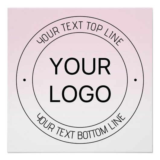 簡単ロゴの置換と編集可能文字ピンクグラデーション ポスター (正面)