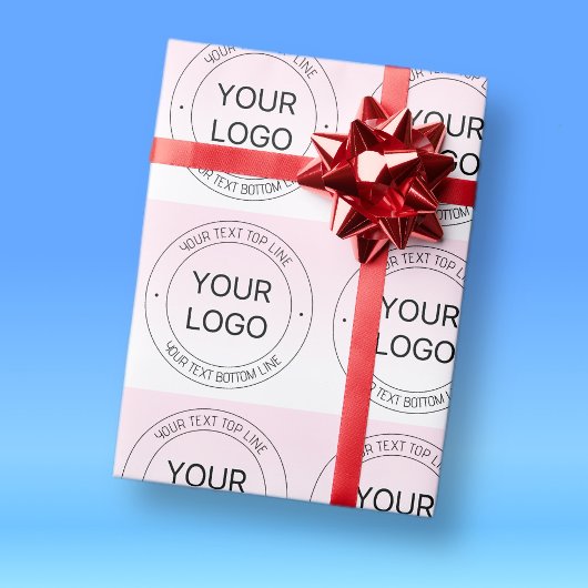 簡単ロゴの置換と編集可能文字ピンクグラデーション ラッピングペーパー