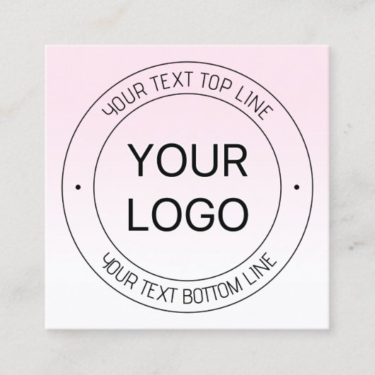 簡単ロゴの置換と編集可能文字ピンクグラデーション ロイヤリティカード (正面)