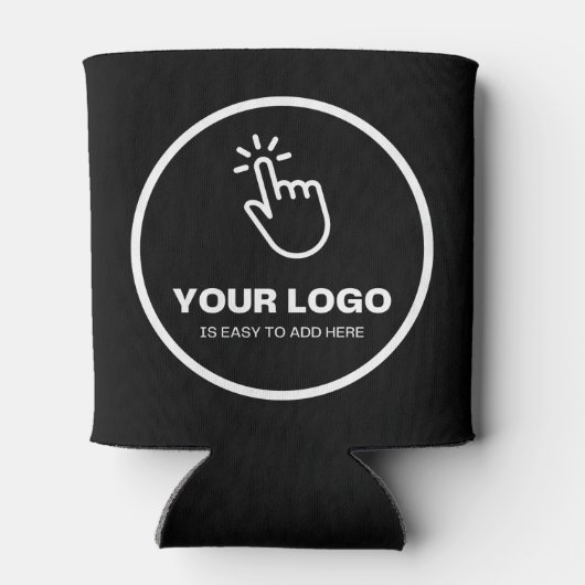 簡単ロゴをアップロードカスタムするLow Minimums Black 缶クーラー (裏面)