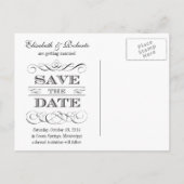 簡単ヴィンテージChalkboard日付を保存 案内ポストカード (裏面)