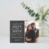 簡単ヴィンテージChalkboard日付を保存 案内ポストカード (スタンド正面)