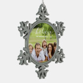 簡単信じに |ホリデーフォトオーナメント スノーフレークピューターオーナメント (左)