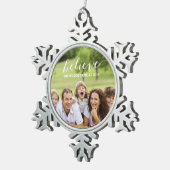 簡単信じに |ホリデーフォトオーナメント スノーフレークピューターオーナメント (右)