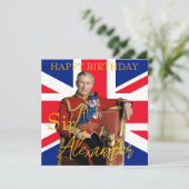 簡単名前をカスタムするキングチャールズIII英国国旗 カード (スタンド正面)