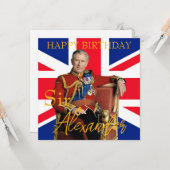 簡単名前をカスタムするキングチャールズIII英国国旗 カード (正面/裏面インサイチュ)