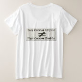 簡単工事デザイン及び懸命工事人間関係 プラスサイズTシャツ (デザイン裏面)