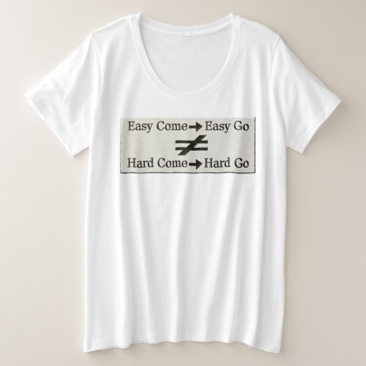 簡単工事デザイン及び懸命工事人間関係 プラスサイズTシャツ (デザイン正面)