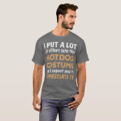 簡単怠惰ホットドッグハロウィーンの衣装 Tシャツ (正面フル)