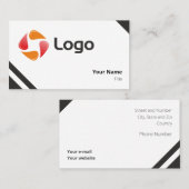 簡単無地の白黒フラット三角形 名刺 (正面/裏面)