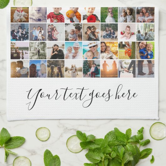 簡単独自の80枚の写真を作成カスタムパーソナライズされた キッチンタオル (折り畳み)